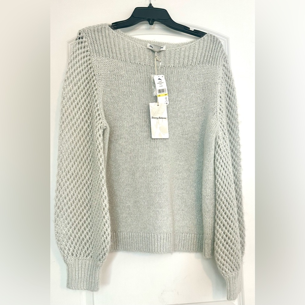 Tommy Bahama Bateau Silver Shimmer Wool Blend Sweater Size M NWT